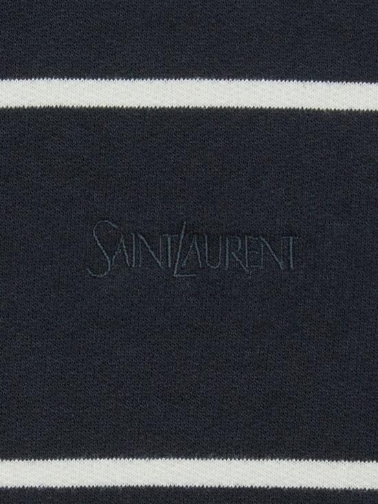  생로랑 로고 자수 스트라이프 후드 759979 Y37IZ Black - SAINT LAURENT