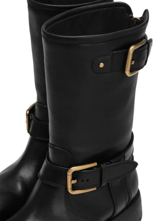  돌체앤가바나 카프스킨 바이커 부츠 CT1081 AW352 Black - DOLCE & GABBANA