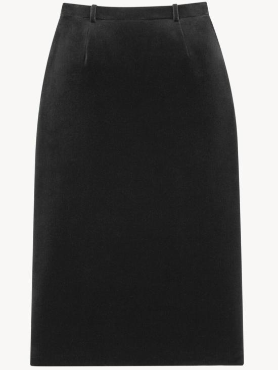 25FW 생로랑 미디 스커트 826769 Y580T Black - SAINT LAURENT