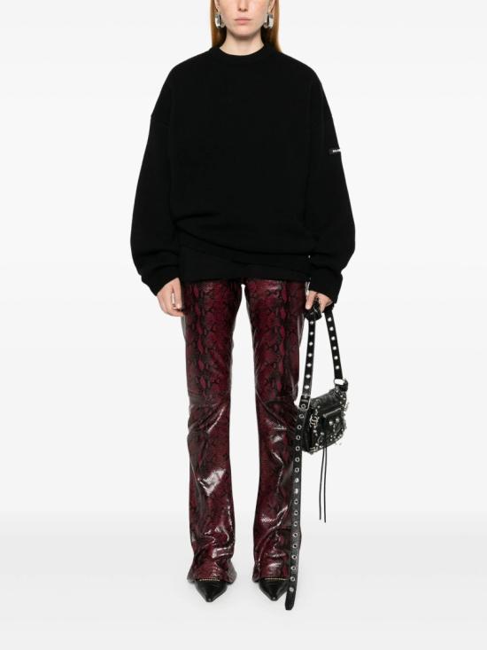  발렌시아가 로고 패치 니트 764454 T1675 Black - BALENCIAGA