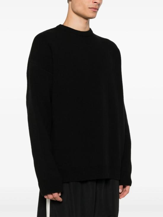  발렌시아가 로고 패치 니트 764454 T1675 Black - BALENCIAGA