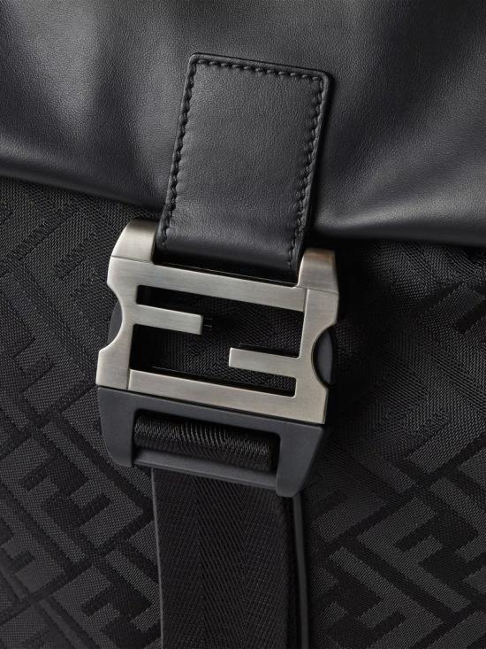  펜디 플럭스 레더 FF 나일론 백팩 7VZ090 AVC6 Black - FENDI