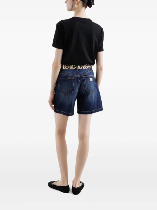  돌체앤가바나 DG 로고 자수 저지 티셔츠 F8V42Z GDCYE Black - DOLCE & GABBANA