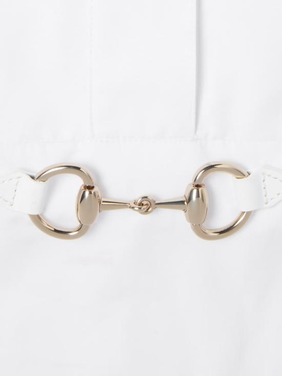25FW 구찌 스빗 타이 넥 셔츠 831912 Z8B2P White - GUCCI