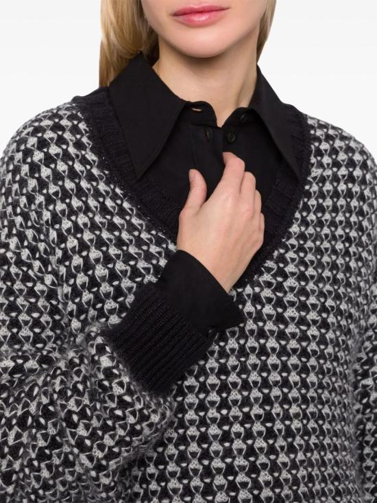 25FW 알베르타 페레티 스웨터 A0910 6603 Grey - ALBERTA FERRETTI