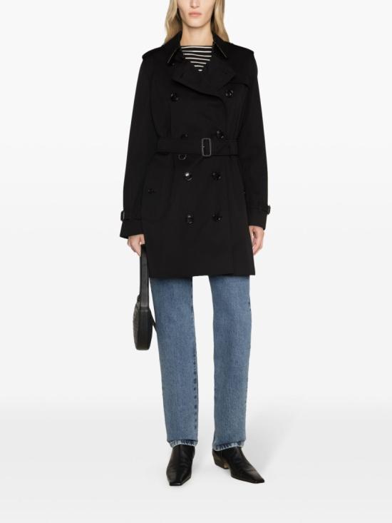  버버리 숏 켄싱턴 헤리티지 트렌치 코트 8079415 Black - BURBERRY