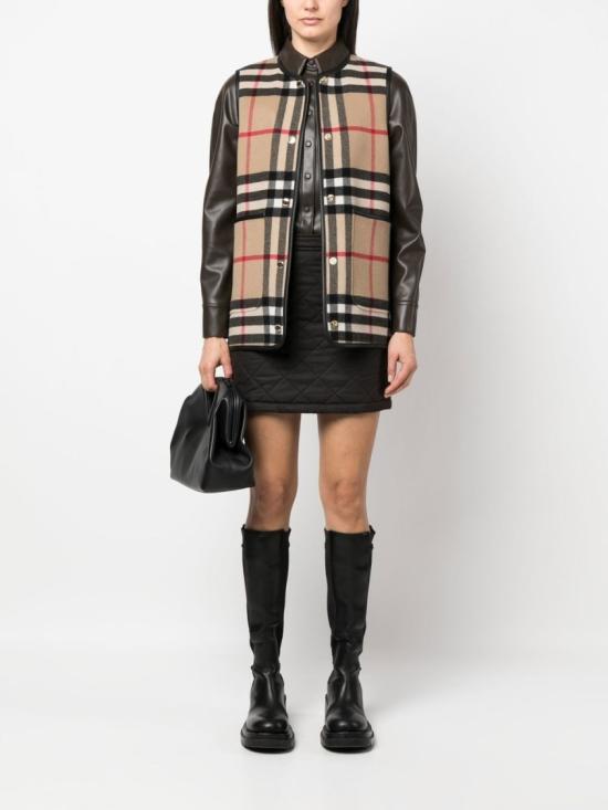  버버리 퀼티드 패턴 미니스커트 8065112 Black - BURBERRY