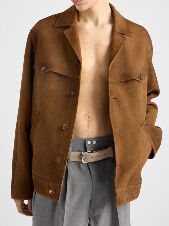  프라다 스웨이드 자켓 UPW567 1V97 Brown - PRADA