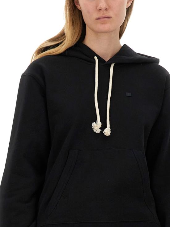  아크네 스튜디오 페이스 로고 코튼 후드 CI0174 900 Black - ACNE STUDIOS