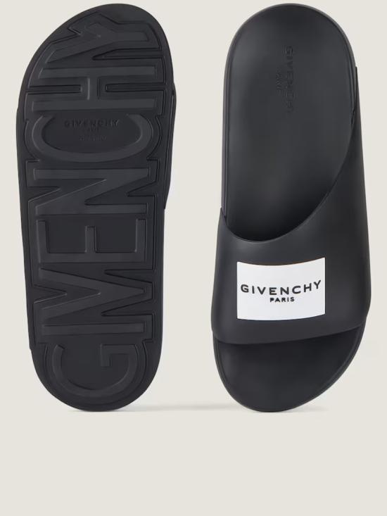  지방시 러버 라벨 슬라이드 뮬 BH302MH1XL Black - GIVENCHY