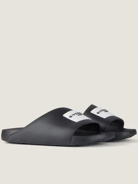  지방시 러버 라벨 슬라이드 뮬 BH302MH1XL Black - GIVENCHY