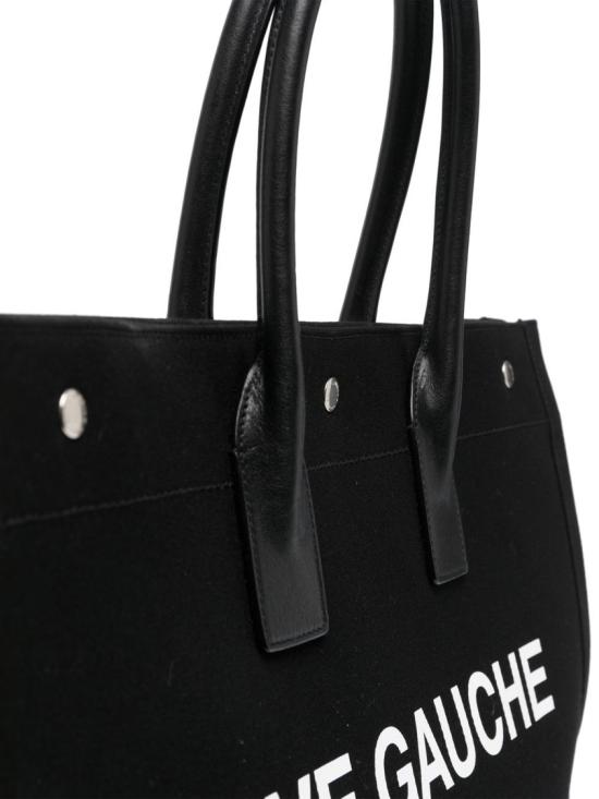  생로랑 리브 고쉬 로고 프린트 캔버스 라지 토트백 509415 FAAVR Black - SAINT LAURENT