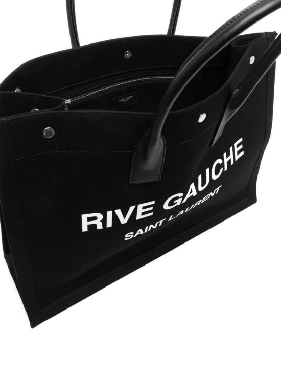  생로랑 리브 고쉬 로고 프린트 캔버스 라지 토트백 509415 FAAVR Black - SAINT LAURENT
