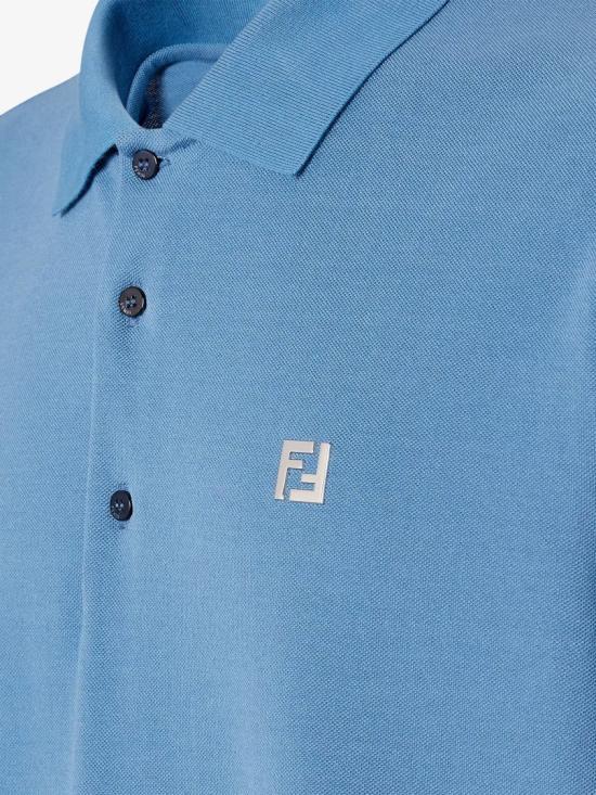 25FW 펜디 FF 메탈 피케 폴로 티셔츠 FY0985 AUA5 Blue - FENDI