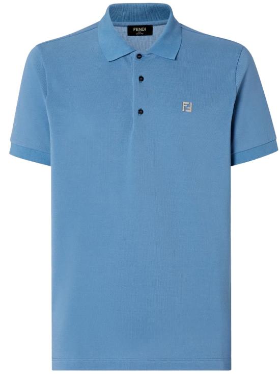 25FW 펜디 FF 메탈 피케 폴로 티셔츠 FY0985 AUA5 Blue
