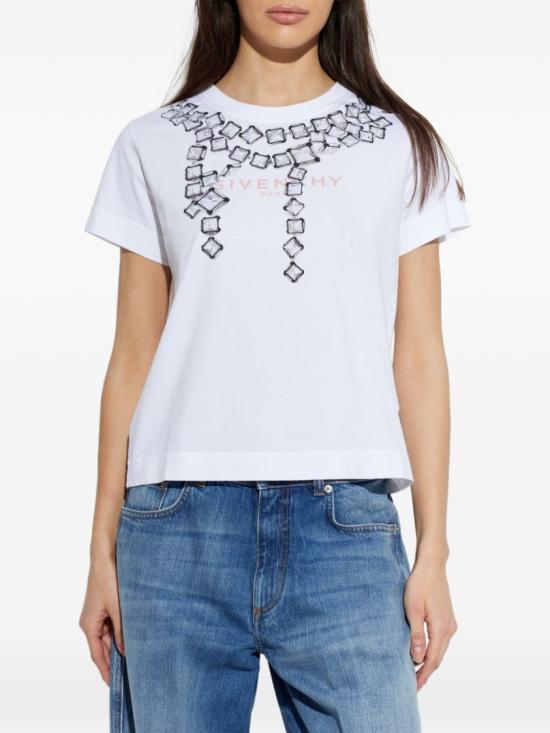 26SS 지방시 반팔 티셔츠 BW70FJP7ER 100 White - GIVENCHY