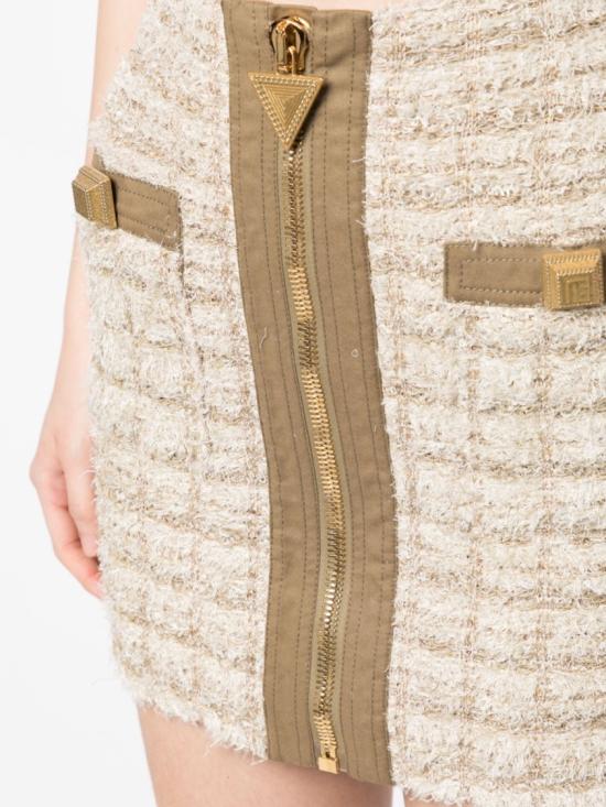 발망 미디 스커트 AF1LB012 KD77 Neutrals - BALMAIN