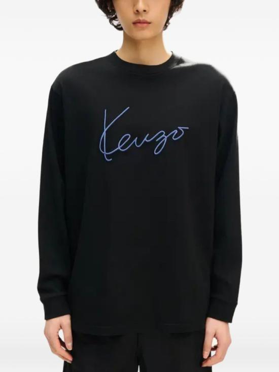 26FW 겐조 긴팔 티셔츠 FG65TL3614SG 99J Black - KENZO