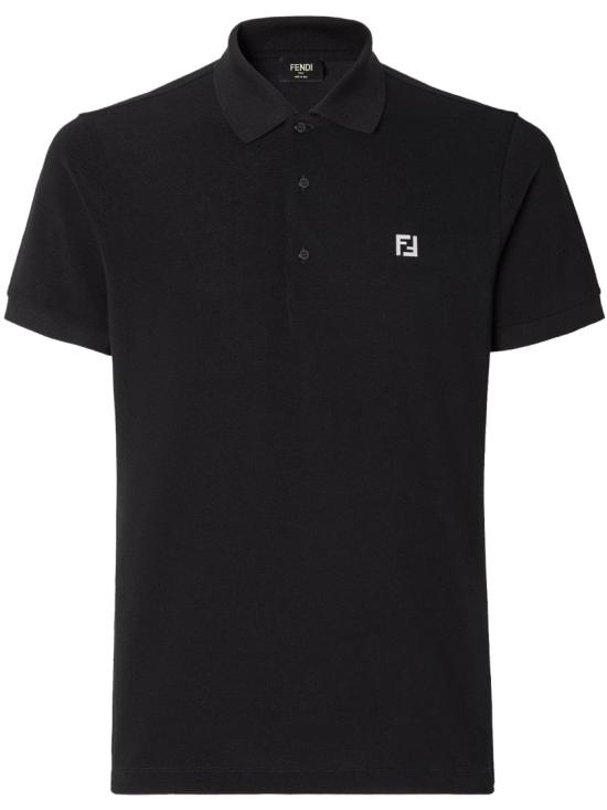 26SS 펜디 FF 메탈 피케 폴로 티셔츠 FY0985 AUA5 Black