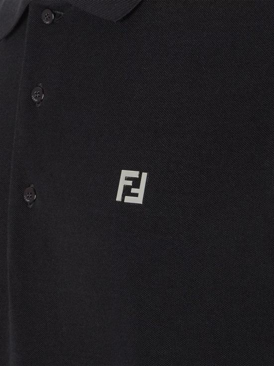 26SS 펜디 FF 메탈 피케 폴로 티셔츠 FY0985 AUA5 Black - FENDI