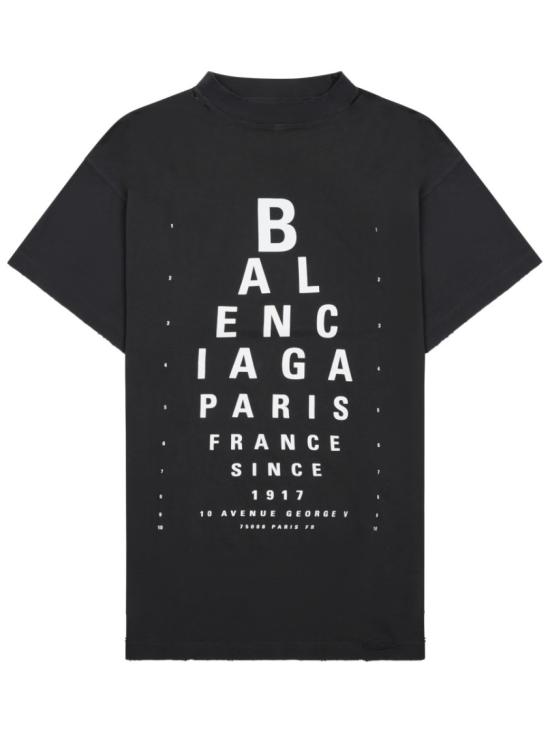  발렌시아가 옵틱컬 오버사이즈 티셔츠 811688 TRVU69034 Black