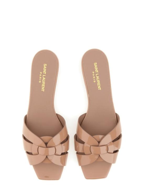  생로랑 페이턴트 레더 트리뷰트 플랫 뮬 571952 B8I009935 Neutrals - SAINT LAURENT