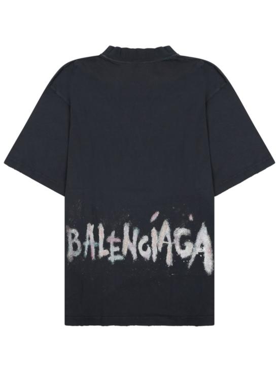  발렌시아가 빈티지 이펙트 오버사이즈 티셔츠 764235 TSVD51041 Black - BALENCIAGA