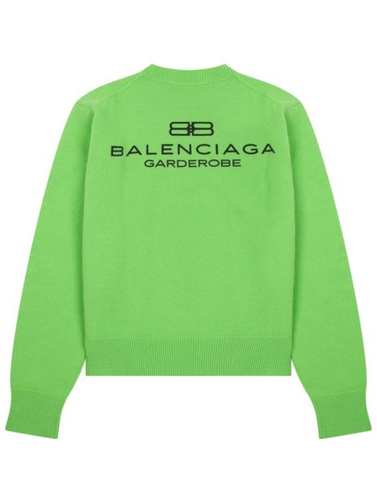  발렌시아가 로고 스웨터 812107 T17143232 Green - BALENCIAGA