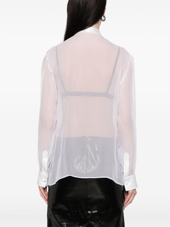  돌체앤가바나 쉬폰 보우 셔츠 F5T27T FU1AT White - DOLCE & GABBANA