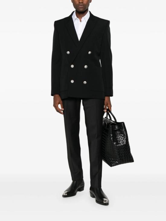  발망 그레인드 푸드르 블레이저 자켓 그레인드 푸드르 블레이저 자켓 FH1SG160 WC09 Black - BALMAIN