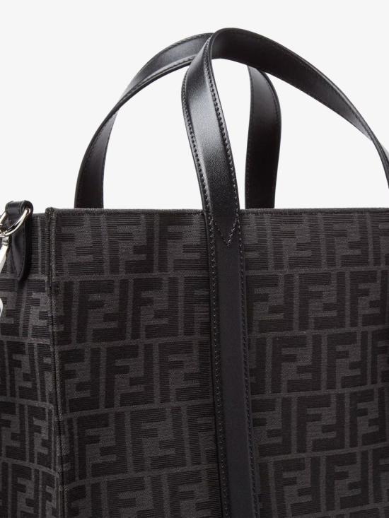 펜디 FF 자카드 패브릭 쇼퍼백 7VA390 AG0M Black - FENDI