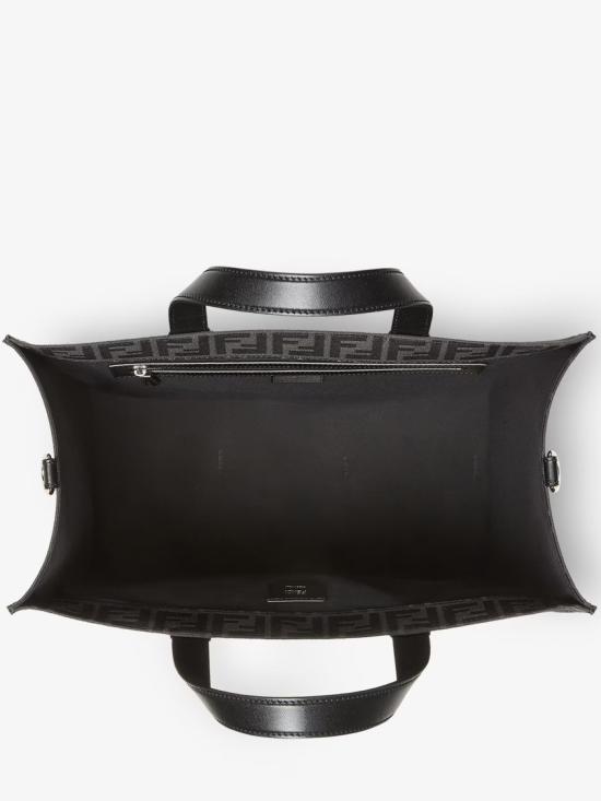  펜디 FF 자카드 패브릭 쇼퍼백 7VA390 AG0M Black - FENDI
