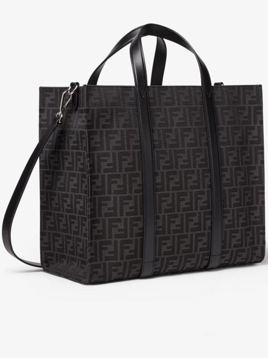  펜디 FF 자카드 패브릭 쇼퍼백 7VA390 AG0M Black - FENDI