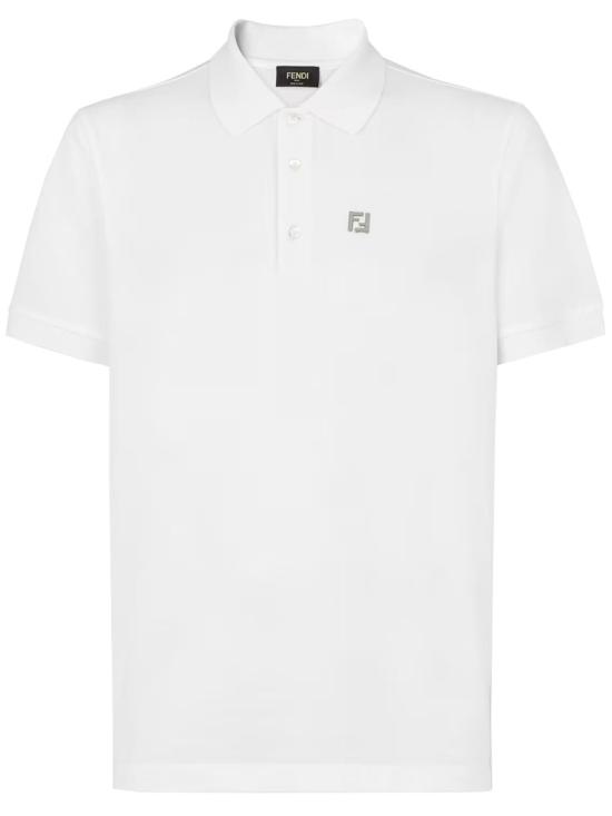  펜디 FF 메탈 피케 폴로 티셔츠 FY0985 AUA5 White