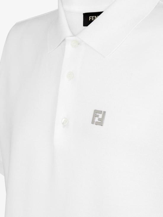  펜디 FF 메탈 피케 폴로 티셔츠 FY0985 AUA5 White - FENDI