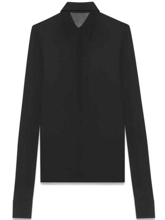  생로랑 크레페 저지 셔츠 773498 Y5I35 Black - SAINT LAURENT