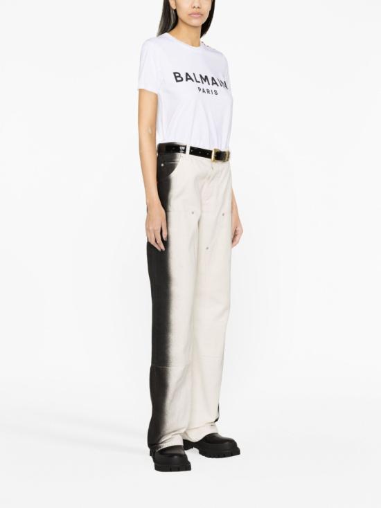  발망 파리 프린트 티셔츠 BF1EF005 BB02 White - BALMAIN