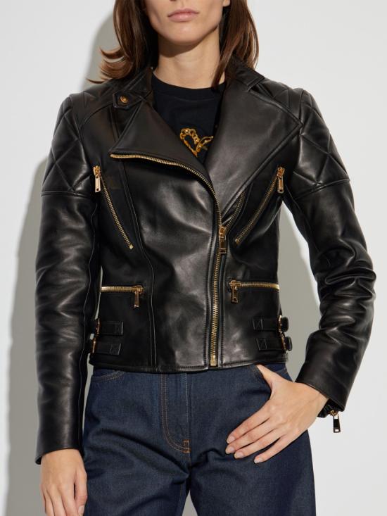 25FW 베르사체 가죽 자켓 1020584 1A14855 Black - VERSACE