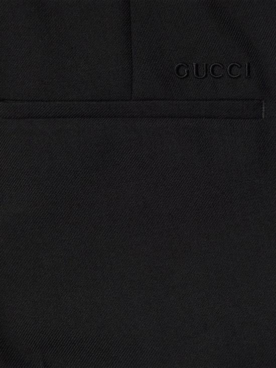  구찌 울 블렌드 트윌 트라우저 791156 ZAMII Black - GUCCI
