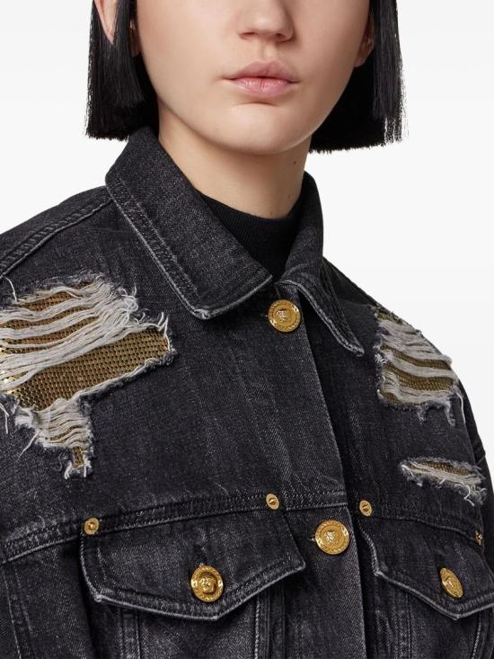 25FW 베르사체 데님 자켓 1020893 1A14809 Black - VERSACE