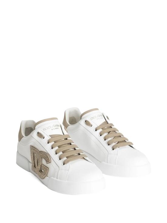  돌체앤가바나 카프스킨 포르트피노 라이트 스트로벨 스니커즈 CK2341 AI411 White - DOLCE & GABBANA