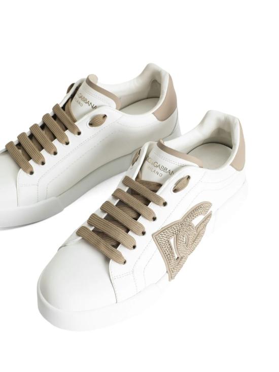  돌체앤가바나 카프스킨 포르트피노 라이트 스트로벨 스니커즈 CK2341 AI411 White - DOLCE & GABBANA
