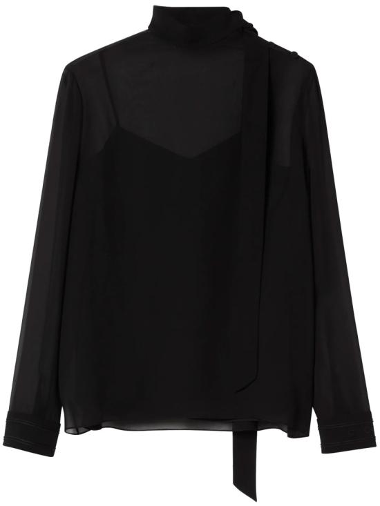  구찌 실크 조르제트 탑 797398 ZARJX Black