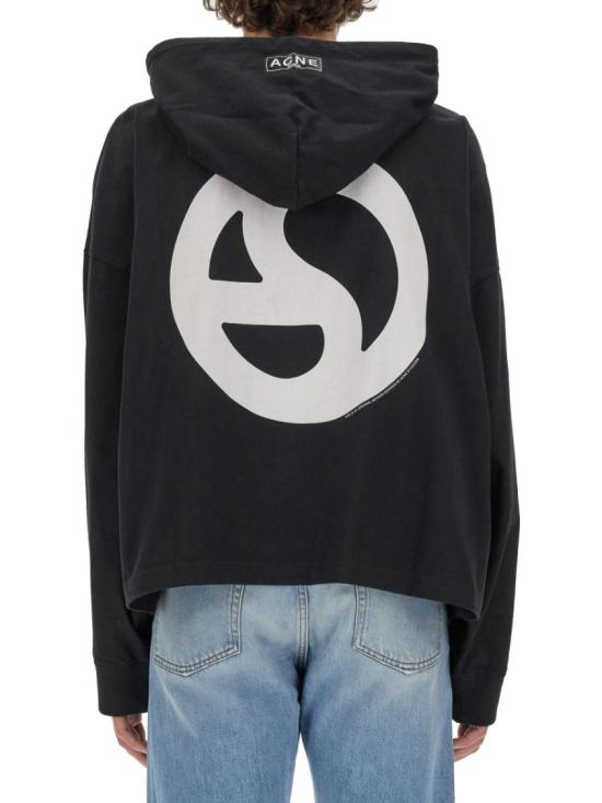  아크네 스튜디오 후드 티셔츠 CI0161 900 Black - ACNE STUDIOS