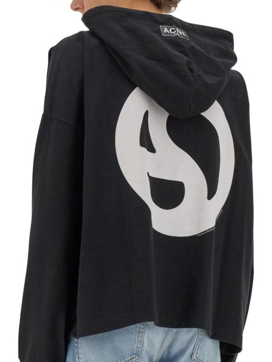  아크네 스튜디오 후드 티셔츠 CI0161 900 Black - ACNE STUDIOS