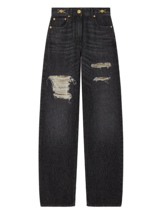 25FW 베르사체 데님 팬츠 1020410 1A14809 Black