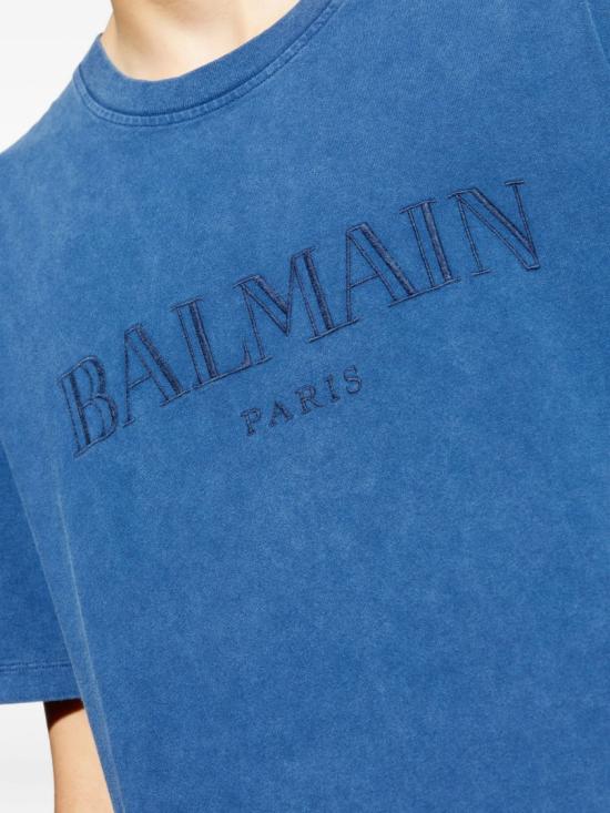 25FW 발망 반팔 티셔츠 FH1EG000 BC72 Blue - BALMAIN