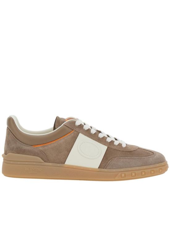26SS 발렌티노 가라바니 크러스트 레더 나일론 업빌리지 로우 탑 스니커즈 8Y2S0H77LAL Neutrals