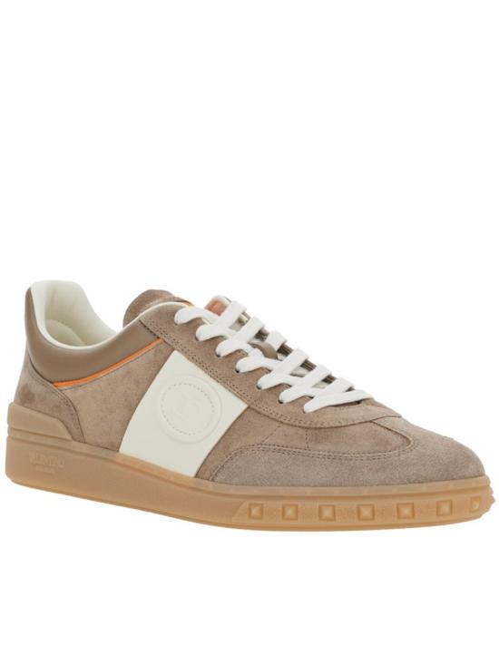 26SS 발렌티노 가라바니 크러스트 레더 나일론 업빌리지 로우 탑 스니커즈 8Y2S0H77LAL Neutrals - VALENTINO GARAVANI