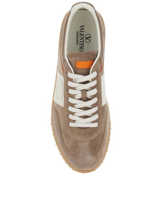 26SS 발렌티노 가라바니 크러스트 레더 나일론 업빌리지 로우 탑 스니커즈 8Y2S0H77LAL Neutrals - VALENTINO GARAVANI